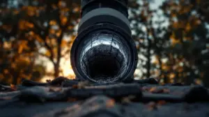 Close-up of corroded metal pipe interior showing rust and mineral buildup.
